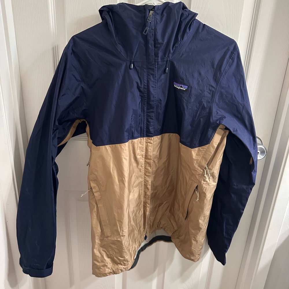Patagonia Mens Torentshell Jacket - Blue and Tan